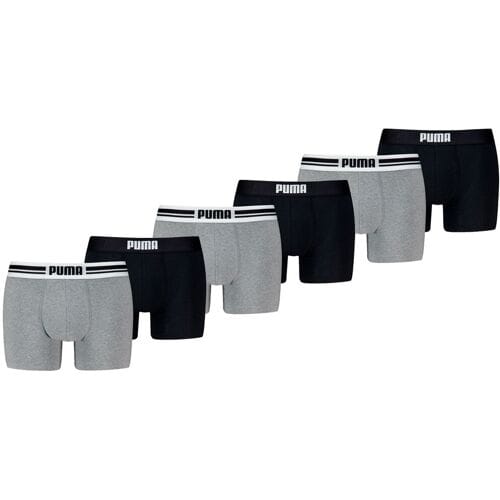 Puma Boxershorts Everyday Placed Logo - 6 pack - Zwart / Grijs - Heren Ondergoed - Maat M
