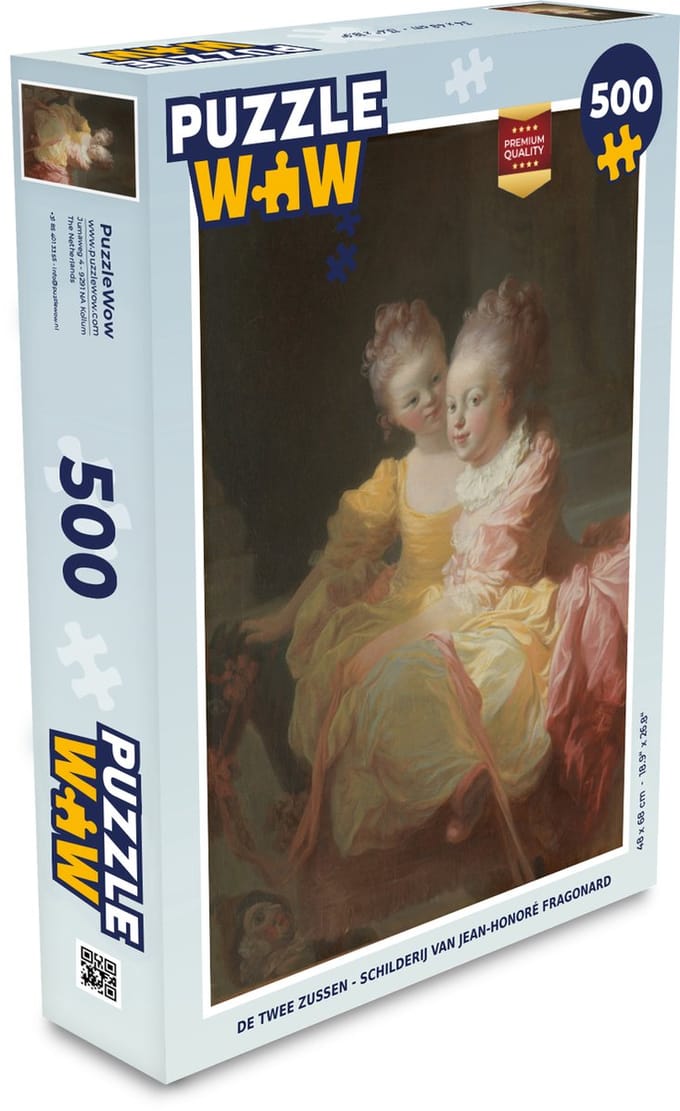 Puzzel De twee zussen - Schilderij van Jean-Honoré Fragonard - Legpuzzel - Puzzel 500 stukjes