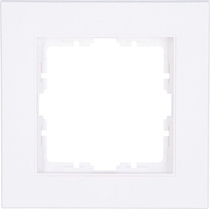 Afdekraam Enkel - Wandplaat Frame - Stopcontact Afwerking - Mat Arctisch Wit - 55x55 mm
