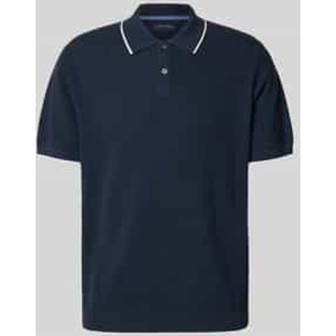 regular fit poloshirt met contrasterende bies
