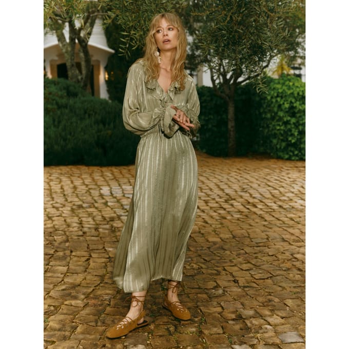 Jurk Hollis - Maxi Boho | Kaki