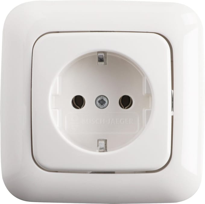 Busch-Jaeger Refl inbouw contactdoos polar wit 1-voudig randaarde
