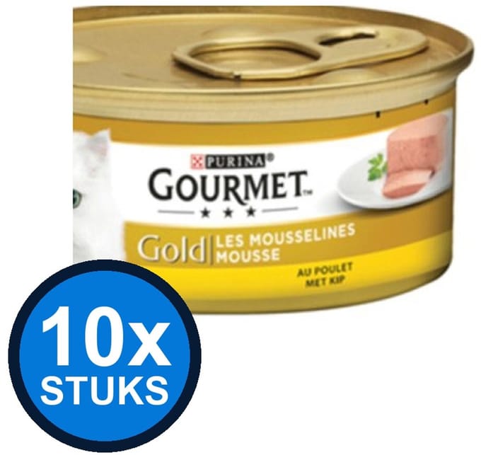 10x Gourmet - Gold Mousse Kip - Kattenvoer Natvoer - 85 g