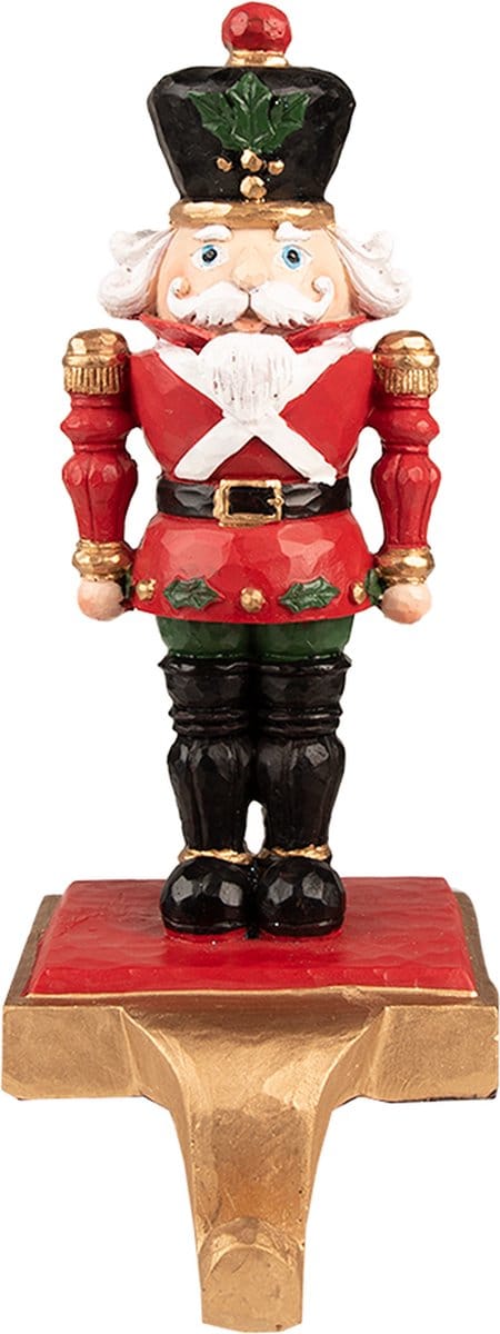 Clayre & Eef Haak Kerstsok Notenkraker 24 cm Rood Zwart Kunststof
