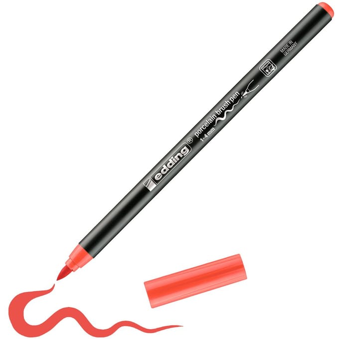 edding 4200 Porselein penseelpen - Koraalrood