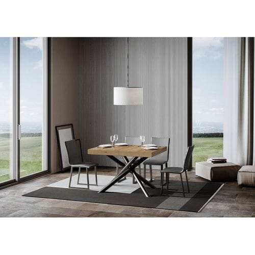 ITAMOBY Uitschuifbare tafel 90x120/224 cm Famas natuur eiken frame antraciet
