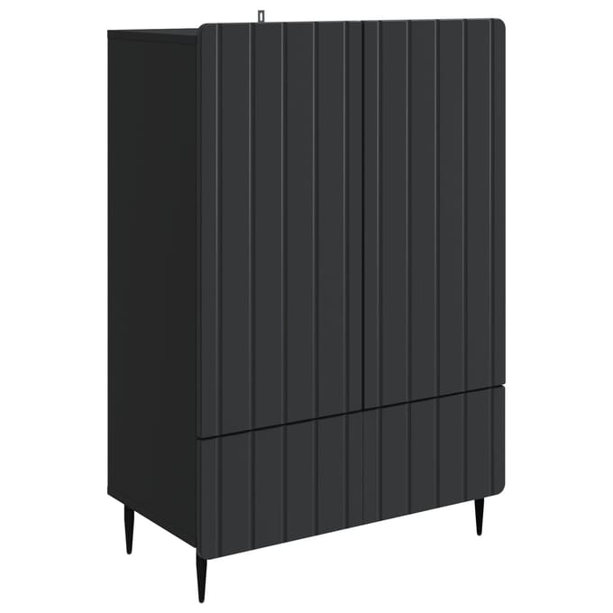 vidaXL - Dressoir - Zwart - 66 - x - 34,5 - x - 97 - cm - Bewerkt - hout