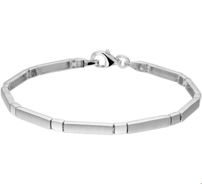 Zilver Gerhodineerde Armband poli/mat 3 1327774