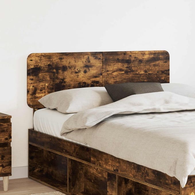 vidaXL - Hoofdbord - Rook - Eiken - Bewerkt - hout