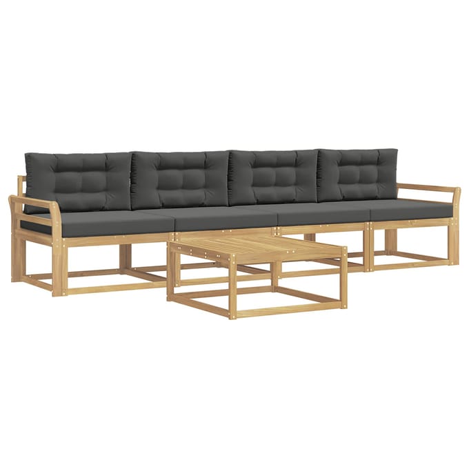 vidaXL - Buiten - bank - set - 4 - st - 4-zits - Wit - en - antracietkleurig