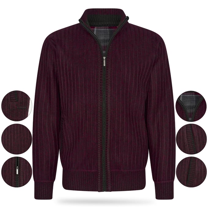 Cappuccino Italia - Heren Vest Bounded Cardigan - Rood - Maat S