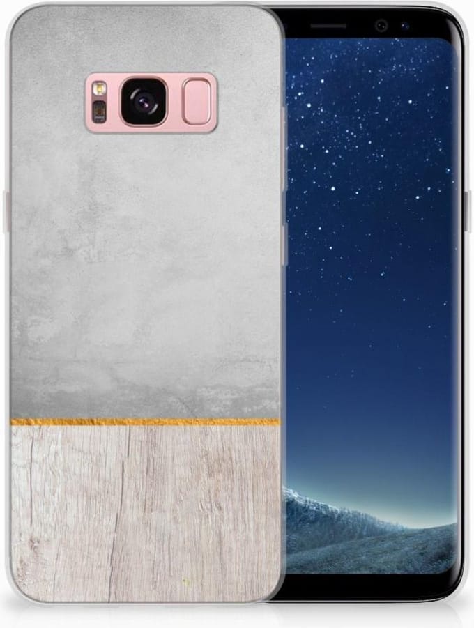 Samsung Galaxy S8 Bumper Hoesje Wood Concrete