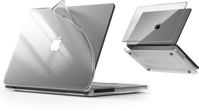 EtuiTab Elastic Clear Case - MacBook Pro 14 - Transparant - Policarbonate - Ventilatie Openingen