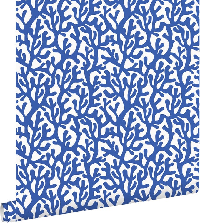 ESTAhome behang koraal blauw en wit - 50 x 900 cm - 131014