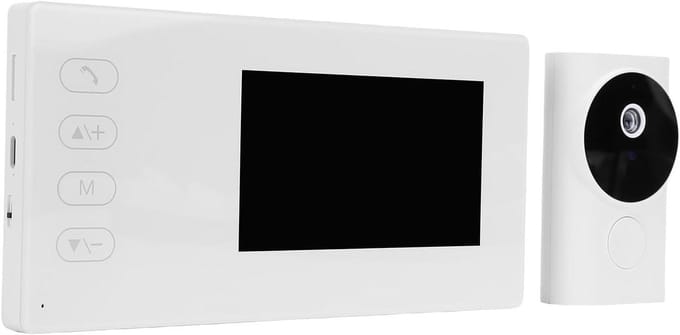 Videodeurbel - Draadloze intercom - Veiligheid thuis - Tweerichtingsgeluid - 45 inch scherm - Zwart