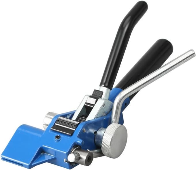 Kabelbinderspistool - Banding Tool - Bevestigen en snijden - Versterkt staal - 46-25mm breed - Blauw