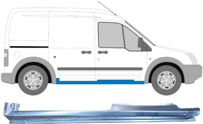 Volledige dorpel voor Ford Transit Connect 2003-2013 / Rechts