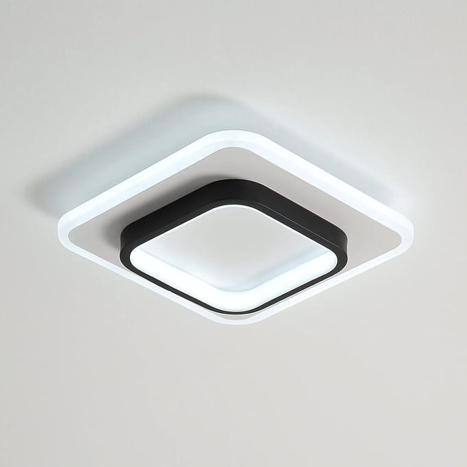 Goeco Plafondlamp - 24cm - Klein - LED - 20W - Vierkante - 2300LM - Dimbaar 3000K / 4500K / 6500K
