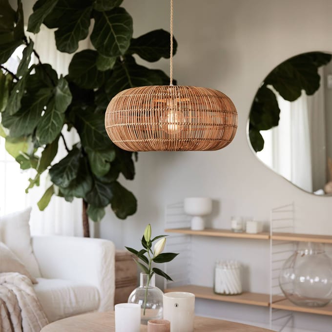 PR Home Zuri hanglamp van rotan, Ø 51 cm