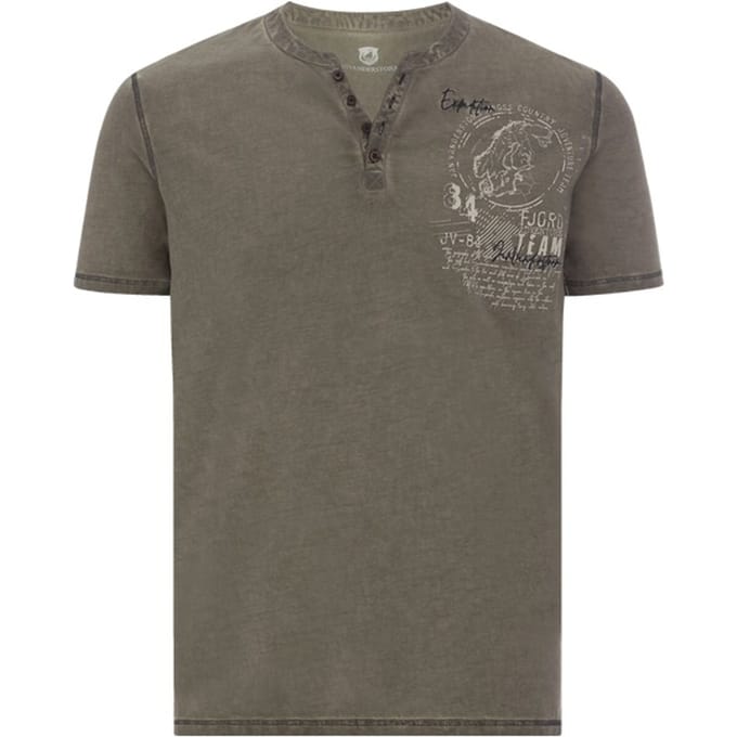 Jan Vanderstorm herren T-Shirt - 76/78 - kaki - Plus Size