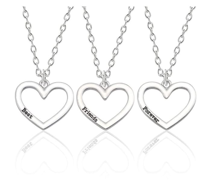 3 kettingen hart Best Friends Forever