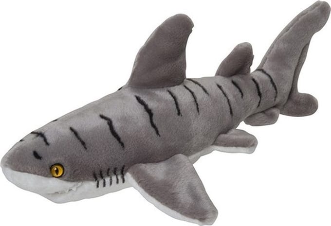 Nature Planet Tijgerhaai knuffel 40 cm - pluche - gestreept - speelgoed - kinderen
