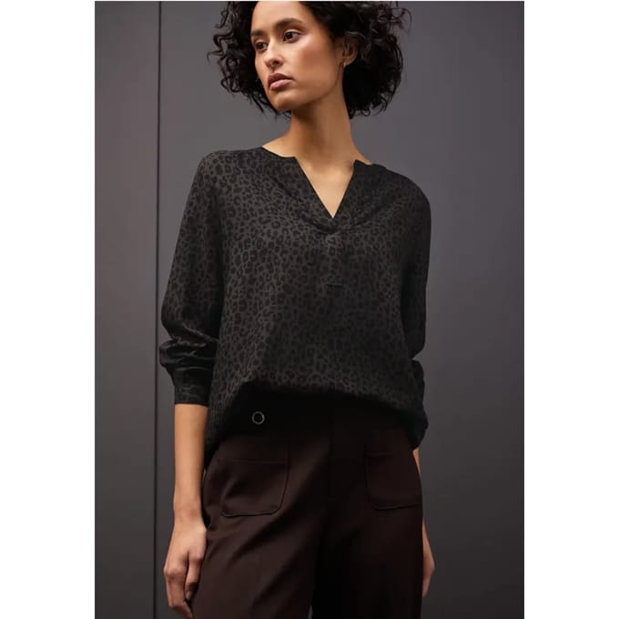 Split hals leo blouse