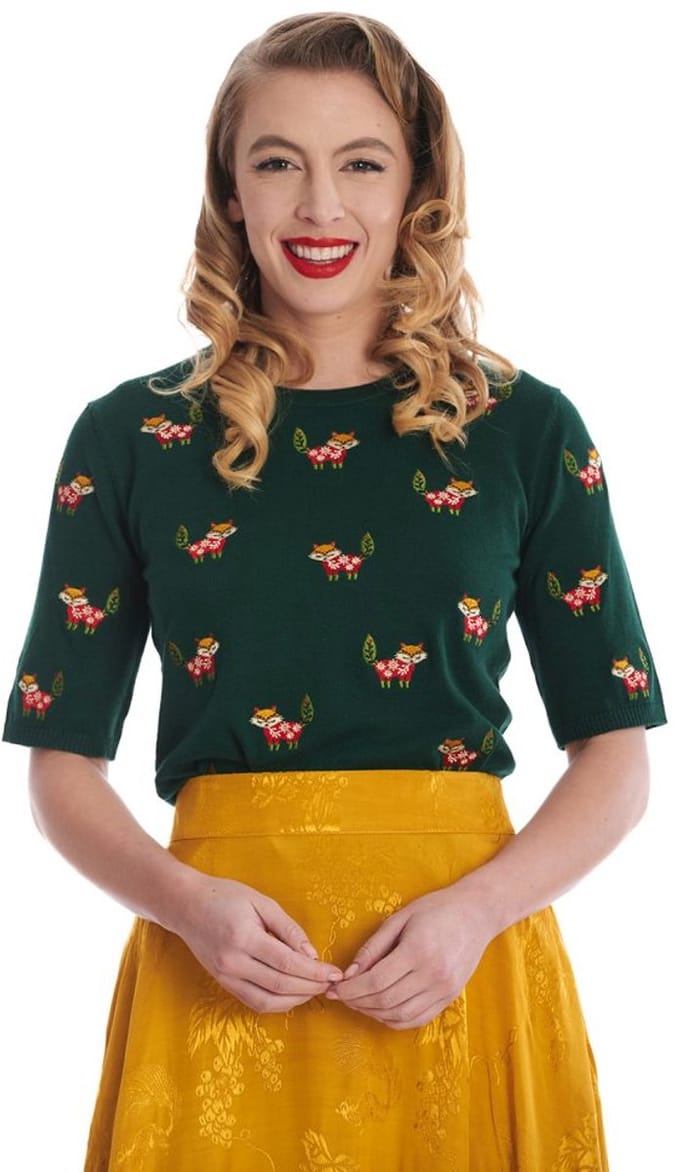 Banned - Scandi Fox Gebreide trui - 2XL - Groen