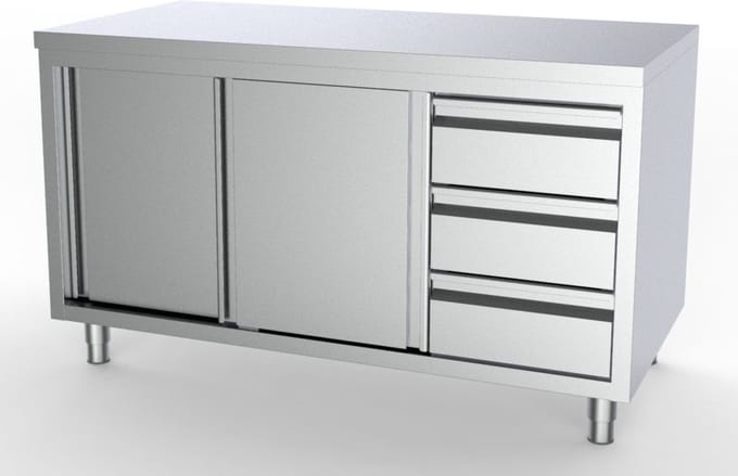 700 WERKTAFEL SCHUIFDEUREN LADEN RECHTS 2000 | 7333.0262 | COMBISTEEL