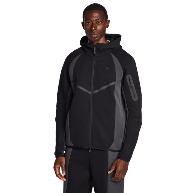 Nike Tech Windrunner herenjack van fleece met rits over de hele lengte Tech - Zwart- Heren, Zwart XS