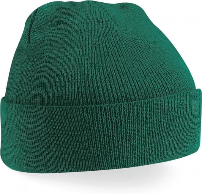 Gebreide muts polyester donkergroen