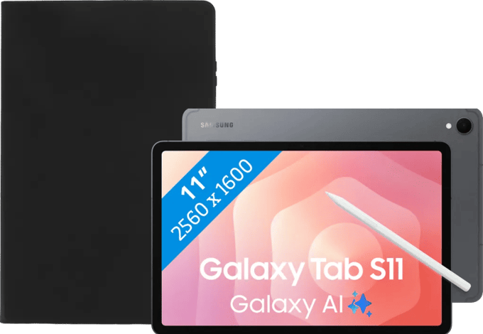 Samsung Galaxy Tab S11 11 inch 512GB Wifi Grijs + Book Case Zwart