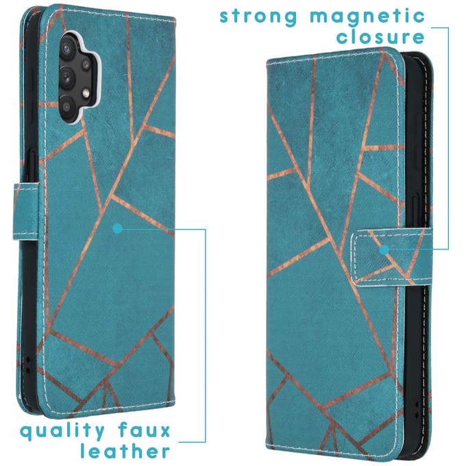 imoshion Hoesje - Geschikt voor Samsung Galaxy A32 (5G) - Design Softcase Bookcase - Blue Graphic