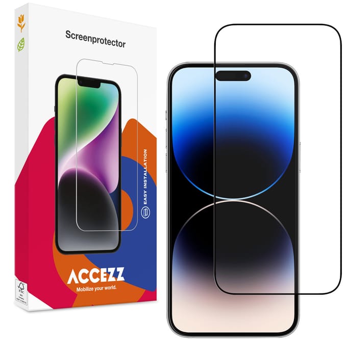 Accezz Screen Protector - Geschikt voor Apple iPhone 15 Pro - Gehard Glass Full Cover