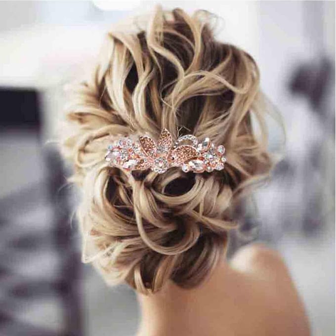 Prachtige Gouden Bloem Strass Haarspeld - Bruiloft & Feest Haaraccessoire voor Dames