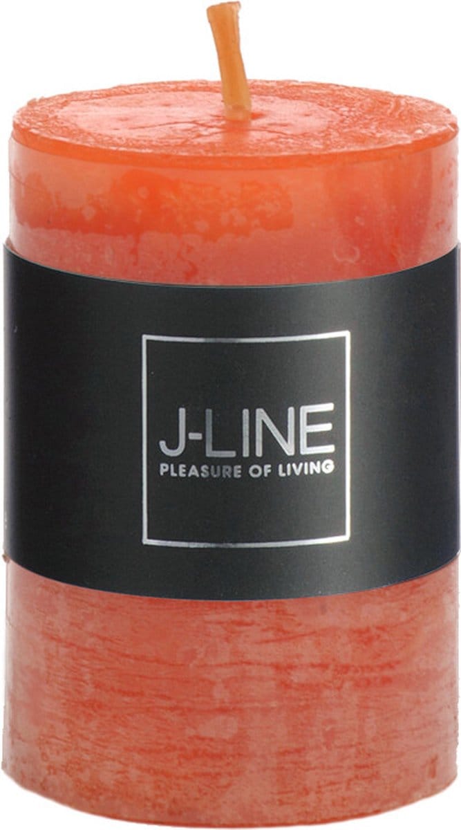 J-Line cilinderkaars - oranje - small - 18U - 6 stuks