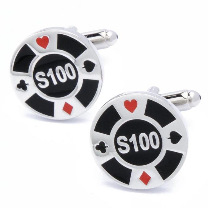 Manchetknopen - 100 Dollar Casino Fiches