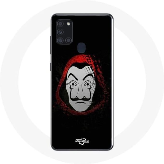 Coque - Maniacase - Galaxy A21S - La casa de papel Masque - Souple - Noir