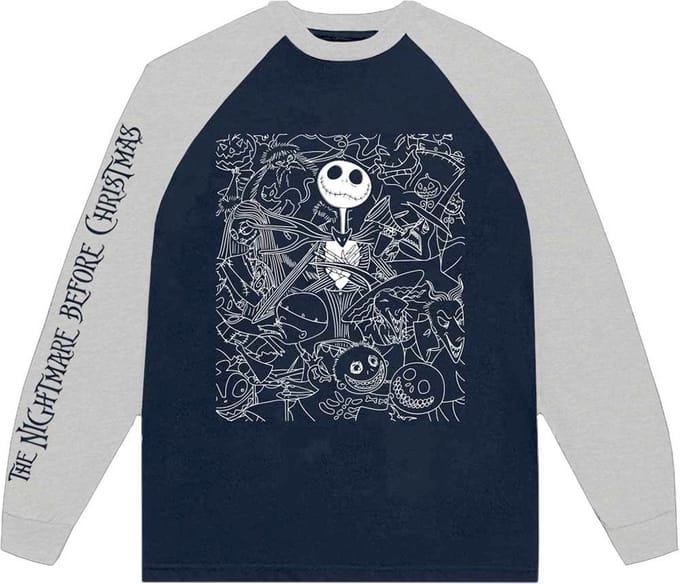 Disney The Nightmare Before Christmas - Jack Crowd Longsleeve shirt - M - Blauw/Grijs