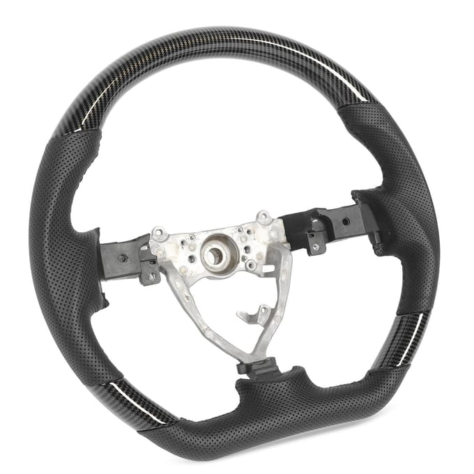 Hydro ?Volant Plongé Cuir Perforé Fond Plat Coutures Noires pour FJ Cruiser 2007 à 2017