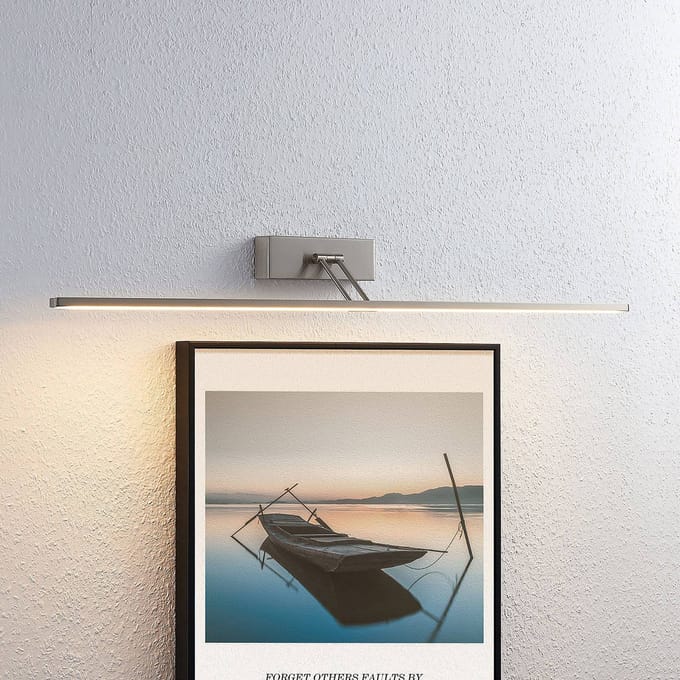 Lucande LED schilderij verlichting Thibaud, 84 cm, nikkel, aluminium