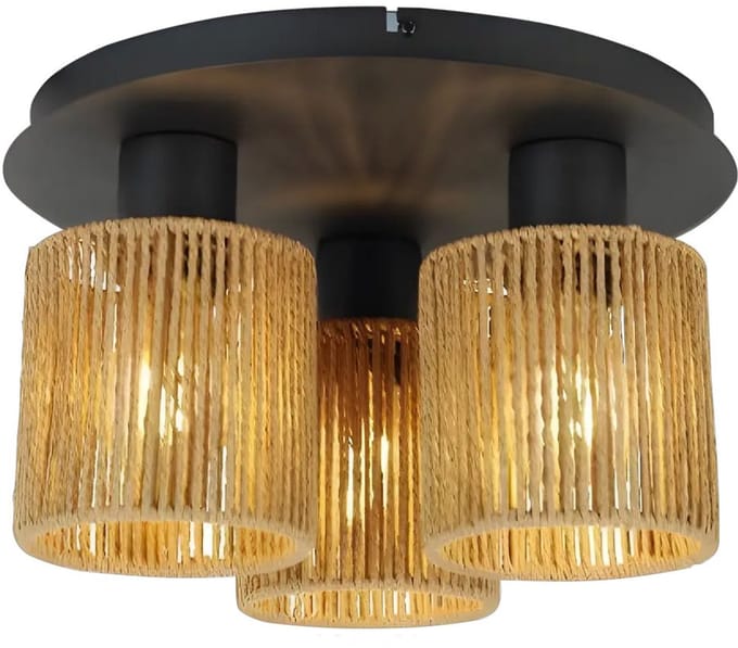Toolight App1819-3Cpr Hanglamp - Zwart - 23X33X23Cm