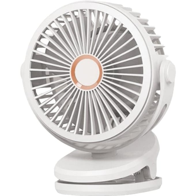 Ventilator Stil opladen Klein met clip USB Desktop Slaapzaal Elektrische mini-auto Handventilator 10000mAh wit