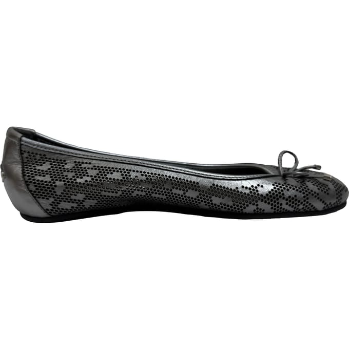 Jimmy Choo Perforated Ballerina's in Metallic Zilver Leer