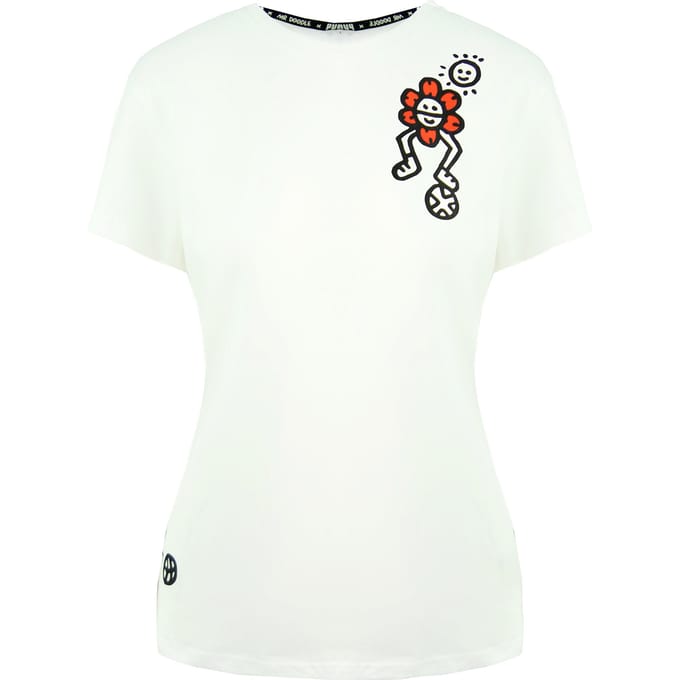 Puma x Mr Doodle Korte Mouw Crew Neck Wit Dames T-shirt 598691 02