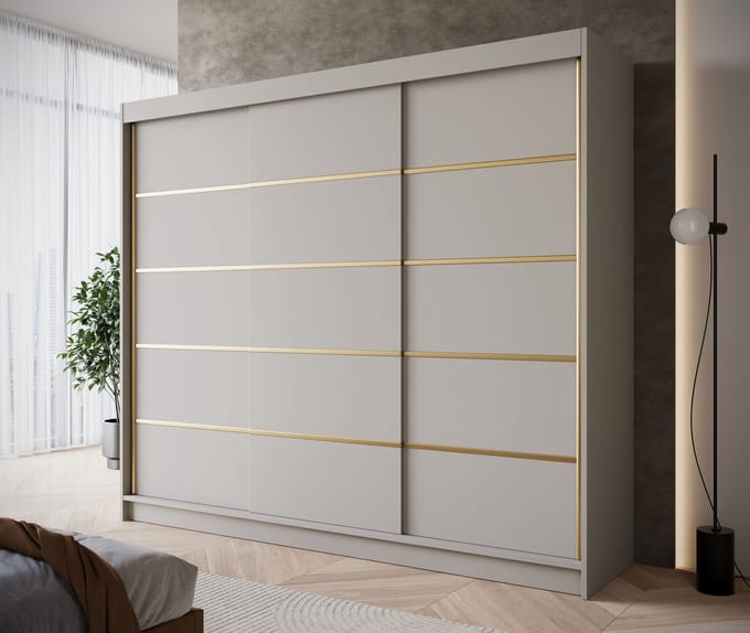 Meubella - Kledingkast Eagle - Beige - 250 cm