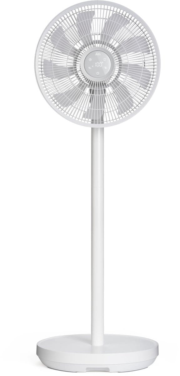 Solis Duo Fan Statiefventilator - Draadloze Oplaadbare Ventilator - 2-in-1 Tafelventilator en Staande Ventilator - 112 cm Hoog - Fluisterstil - Wit