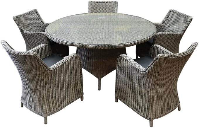 Bilbao Riccione dining tuinset 150 cm rond 6-delig grijs