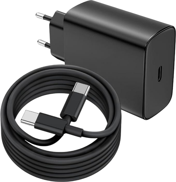 USB C Snellader 45W + USB-C Kabel 1M - Oplader - Fast Charger USB-C-Adapter - Zwart