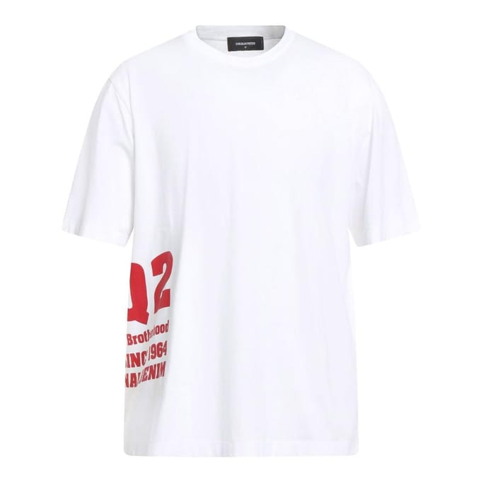 DSquared2 Heren T-shirt met zijlogo (Wit)